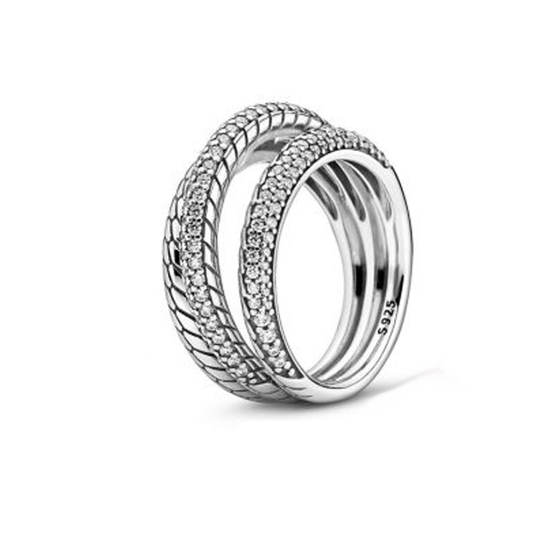 Autentico 925 Sterling Silver Scintillante Marquise A Doppio Braccio Oscillante Anello CZ Anelli per le Donne di Fidanzamento Anniversario Dei Monili di: 7 / 108