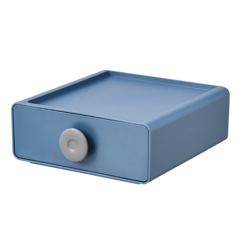 Japanese Style Drawer Storage Box Stackable Desk Organizer Stationery Container 090F: Blue