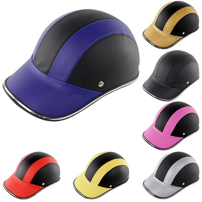 Verstelbare Fiets Fietsen Helm Baseball Cap Lederen Anti Uv Veiligheid Fiets Helm Mannen Vrouwen Racefiets Helm Voor Mtb Schaatsen
