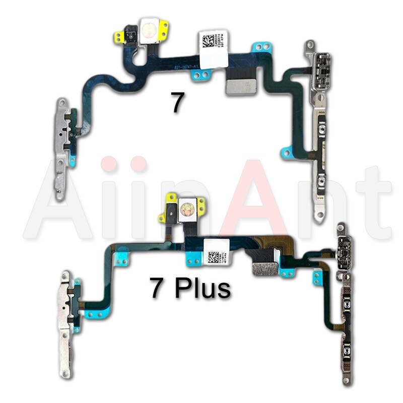 Aiinant original power flex til iphone 6 6s 7 8 plus 5 5s se mute & volume power-knapper nøgleafbryder flex kabel reparationsdele