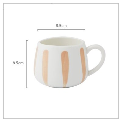 360ml Cute Cute Ceramics Coffee Mug Geometric Handmade Mugs Drinkware Breakfast Milk Tea Water Cup With Handle Cup: Stripe Pink