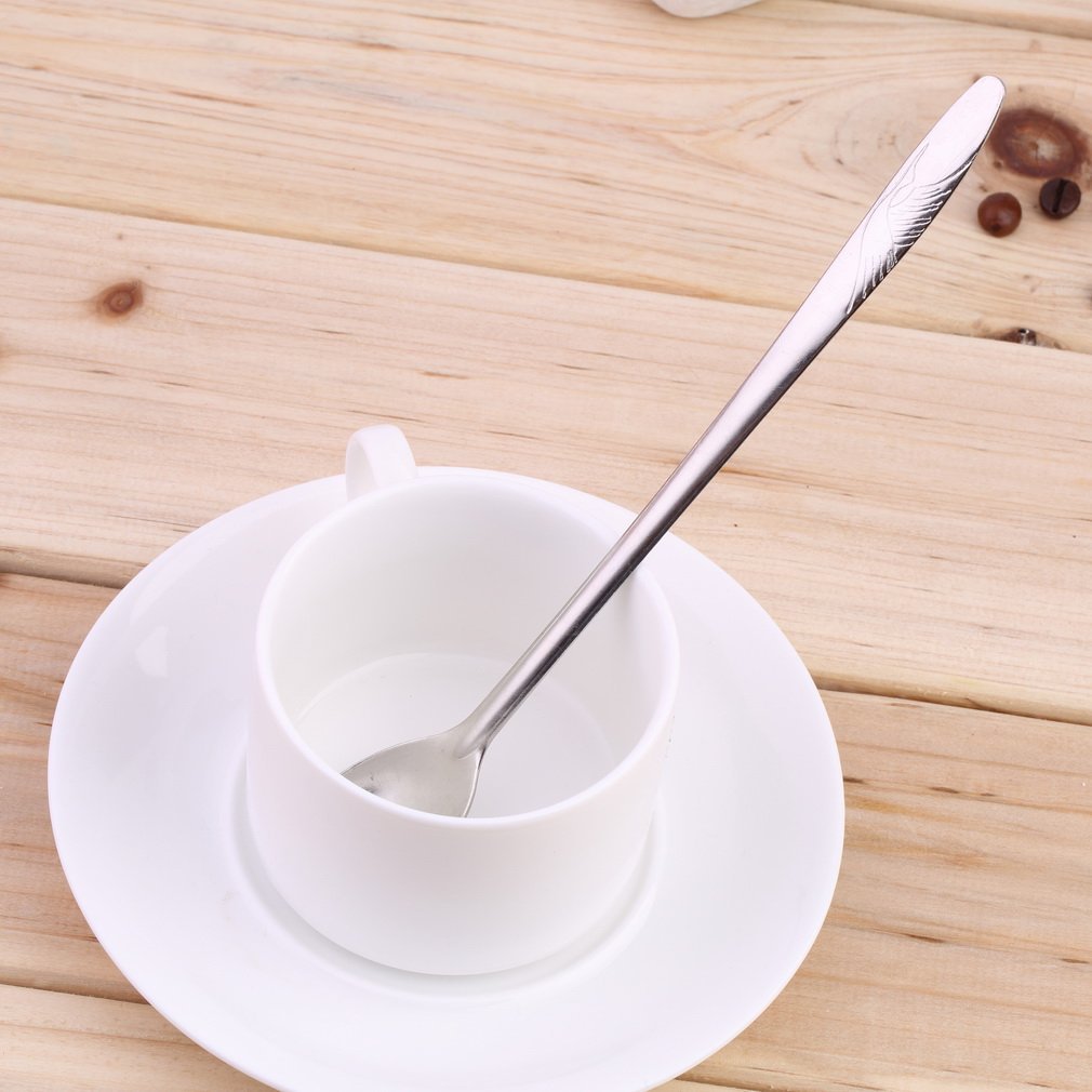 Long-Handle Spoon Ice Cream Tea Coffee Handled Long Handle Stainless Steel Spoons Flatware Popular