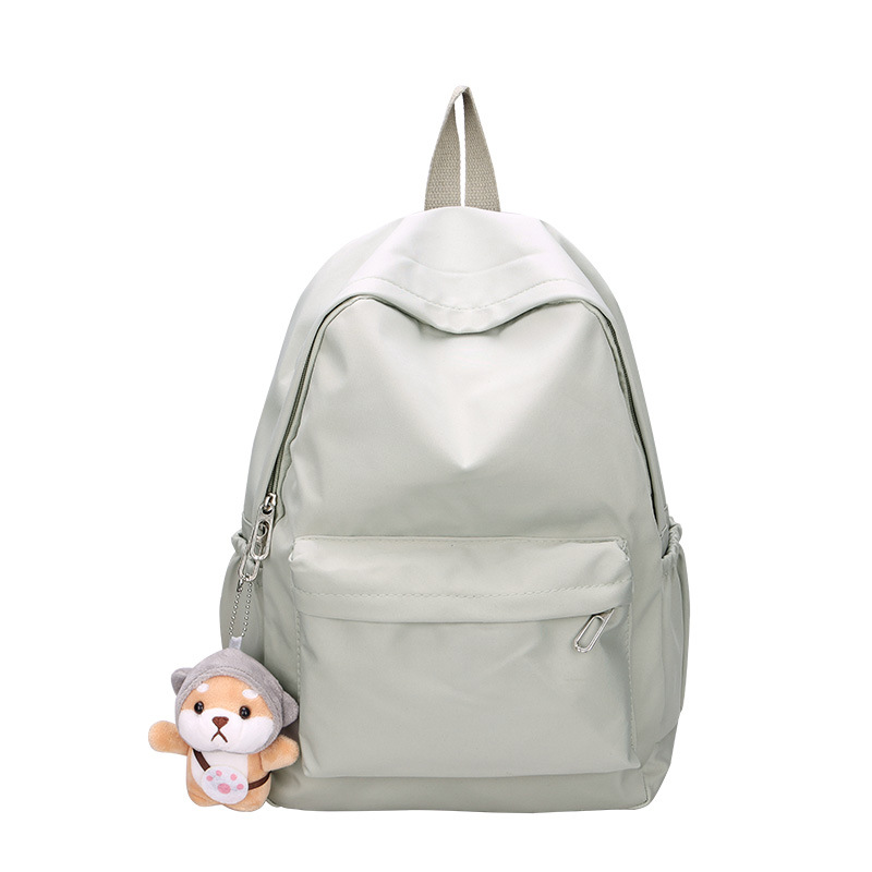 Waterproof Nylon Women Backpack Female Travel Bag Backpacks Schoolbag for Teenage Girls Solid Color Bookbag: Red