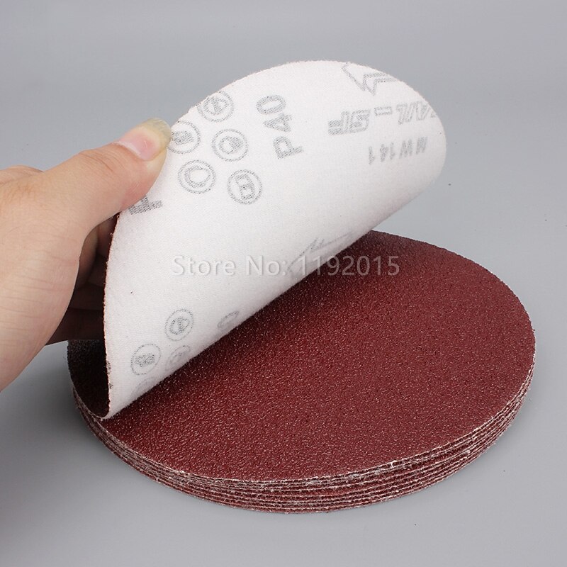 Ztdplsd 5 stk/parti tør slibning 7 tommer 180mm papir flocking sandpapir pad slibeskive træbearbejdning elektrisk kværn tilbehør