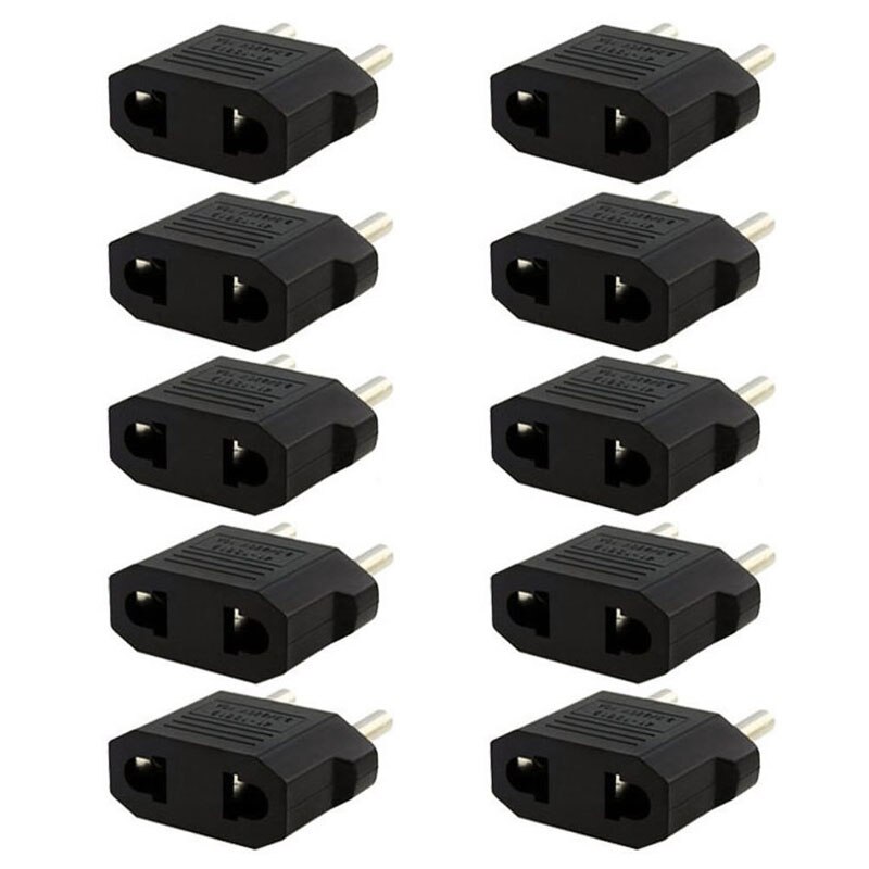 10Pcs Us Usa Naar Eu Europa Euro Stekker Converter Travel Adapter Oplader