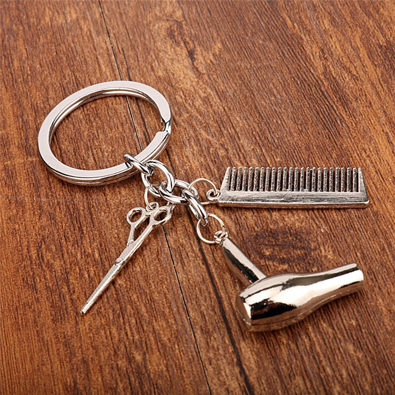 Stijlvolle Föhn/Schaar/Kam Sleutelhanger & Hangers Schaar Sieraden Schoonheidsspecialist Haar Dresser Sleutelhanger Kapper Speelgoed