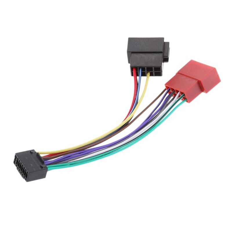 Adaptador arnés de Cable de Radio para coche, adaptador de conector estándar ISO de 16 pines