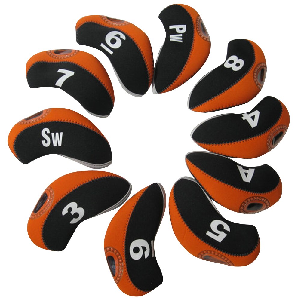 10 Stks/set Golf Clubs Iron Pole Hoofd Hoed Mouwen Duiken Materiaal Golf Staaf Hoofd Beschermhoes Golf Accessoires