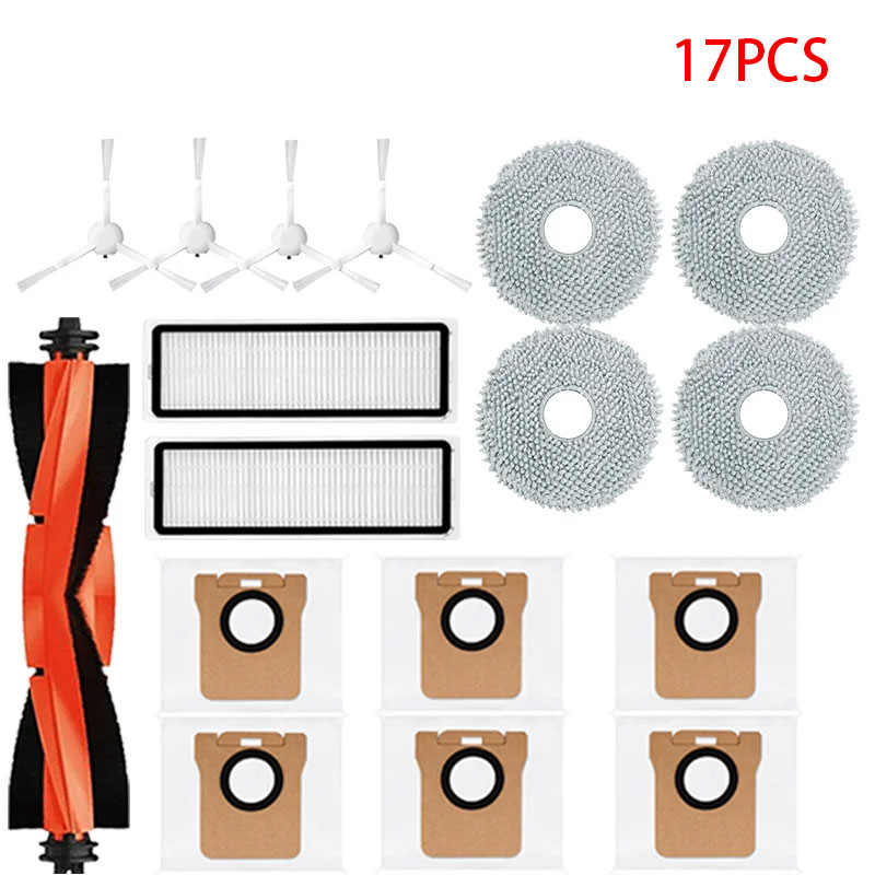 Piezas de repuesto para Robot aspirador Xiaomi X20 + / X20 Plus, accesorios, Cepillo Lateral principal, filtro Hepa, paño de mopa, bolsa de polvo: Transparente