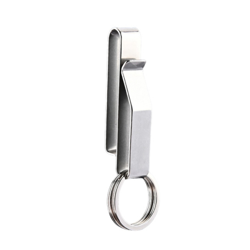 Stainless Steel Large Size Car Key Holder for Men Outdoor Belt Clip Keychain Accessory for Key Jackets And Key Fobs: black