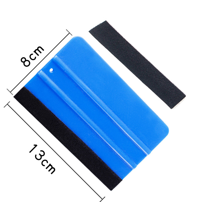 Escurridor de plástico con borde de fieltro, raspador de envoltura de vinilo para coche, herramienta de envoltura de escurridor de fieltro, aplicador de calcomanías, herramienta de alisado de papel tapiz, 1 ud.: Naranja