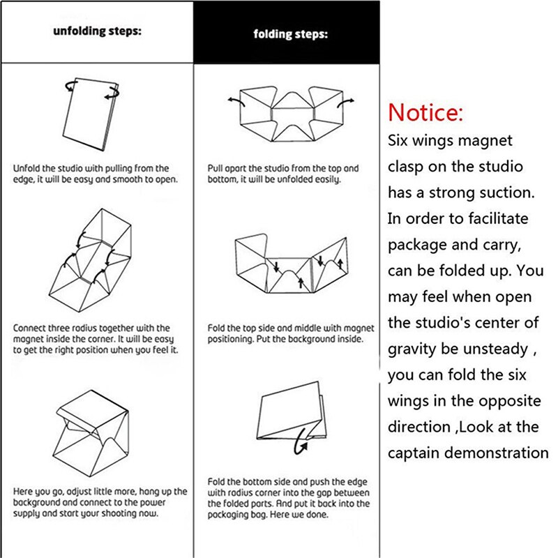 Portable Light Box Folding Boxes Studio Take Pictures LED Small Photography Studio LED Photo Booth Shooting Box