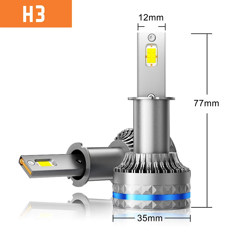Ampoules LED Canbus pour voiture, lampes de sauna, H1, H4, H7, H8, H9, H11, H3, 9012, H13, 9008, 9004, 9007, 48000LM, 120W, HB3, 9005, HB4, 9006, feux C10, 2 pièces: Rouge