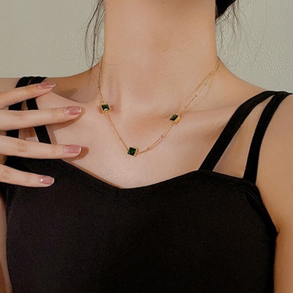 Elegante collana a catena clavicola temperamento per donna Trendy lucido AAA zircone collana girocollo regalo di gioielli da sposa per feste di moda: Style 6