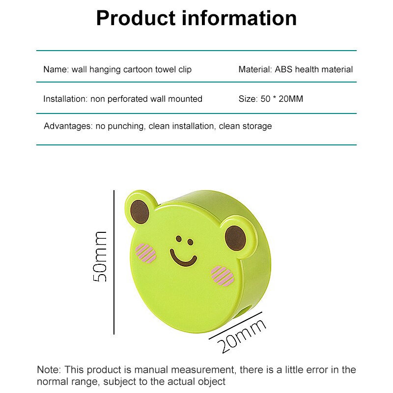 Badkamer Punch-Gratis Cartoon Handdoek Clip Viscose Opslag Keuken Muur Gemonteerde Rag Rack Badkamer Rack Plank Vier Kleuren