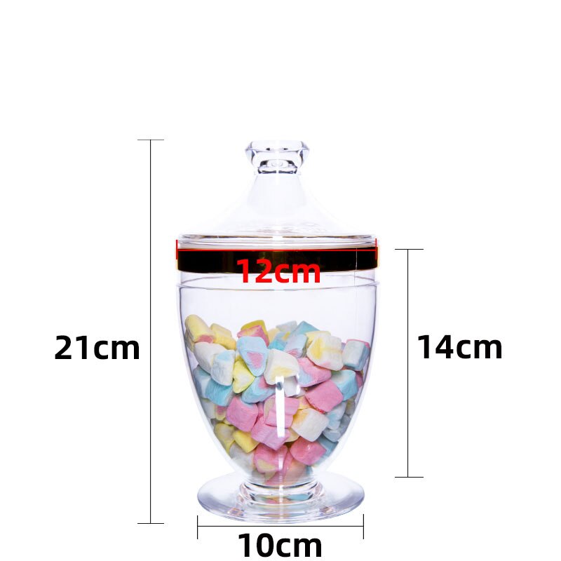 Acrylic Jars with Lid Glass Candy Jar Snack Organizer Tank Cereal Dispenser Can Desktop Sugar Pot Home Decoration Modern: G-900ML
