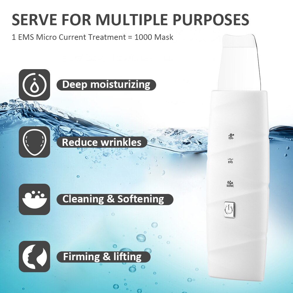 Heated Skin Scrubber Face Spatula Blackhead Remover Pore Cleaner Facial Lifting Tool Comedones Extractor for Deep Cleansing