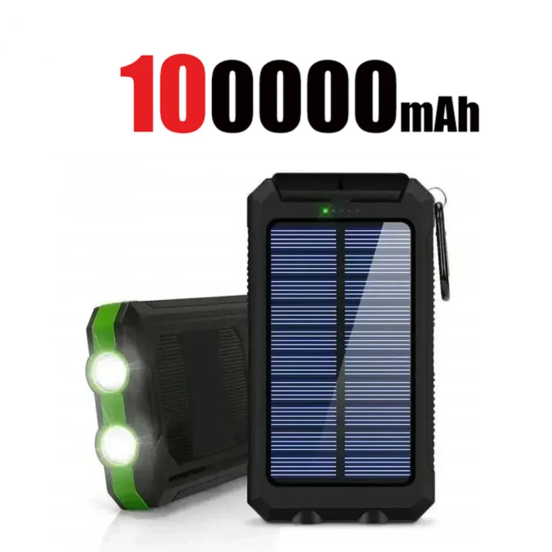 200000mAh Power Bank Fast Charging Outdoor Large Capacity External Battery Solar PowerBank Flashlight For iPhone Huawei Xiaomi: MULTI