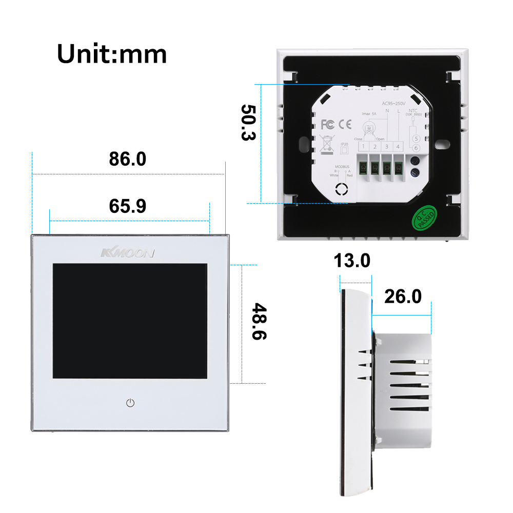 Controlador de temperatura con termostato WiFi para calefacción de suelo y Sensor de aire, funciona con Alexa, e IFTTT Google Home, CA 95-240V, 16A