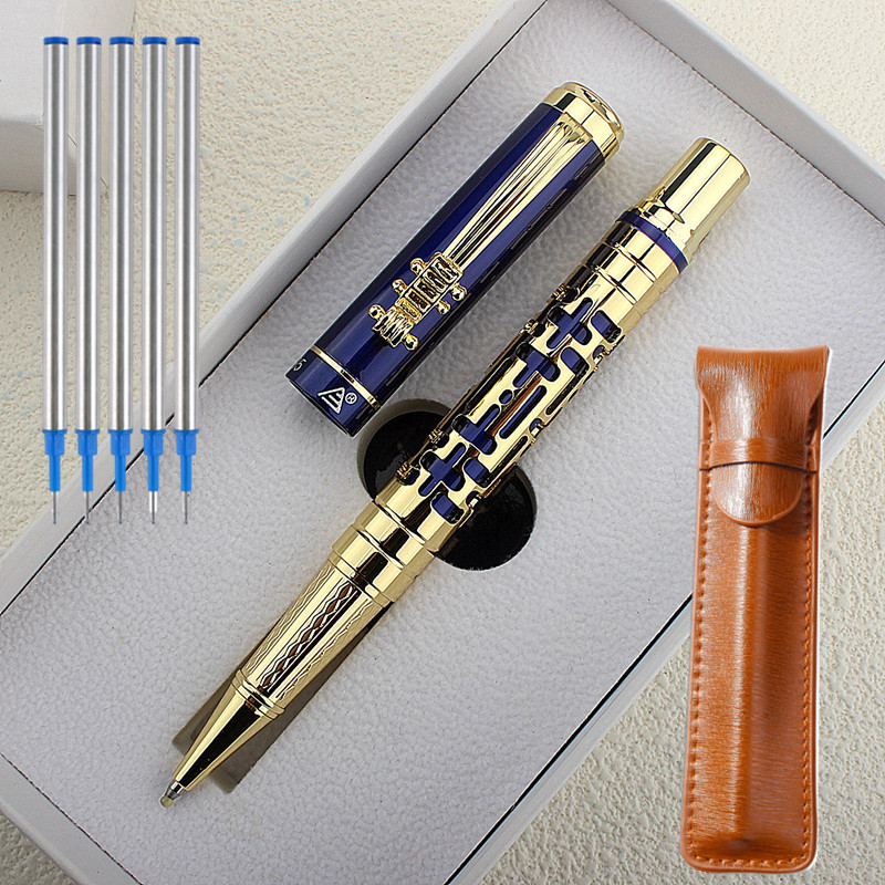 Bolígrafo De Metal de 3095, bolígrafo de tinta azul, papelería, oficina, material escolar,: Negro