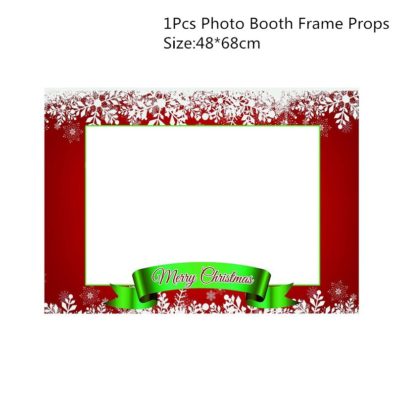 Chicinlife 1Pcs Merry Christmas Photo Booth Frame Props Adult Kids Xmas Party Happy Eve PhotoBooth Props Decoration Supplies: B