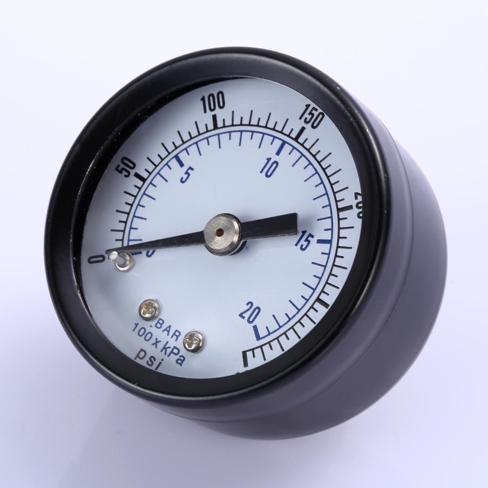 1/8 "Npt Air Manometer Druk Meetinstrumenten Vloeistof Gevulde 0-300 Psi Terug Mt 1.5" Gezicht dubbele Schaal Air Compressor