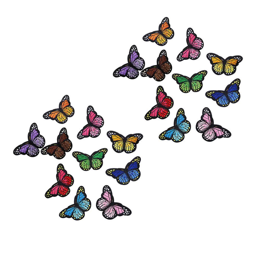 20 Pcs Butterfly Embroidery Thread floss DIY Iron on Patches Embroidery Applique Patches for Arts Crafts Crochet Thread