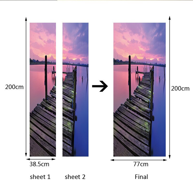 Bro dør klistremerker møbler soverom skap pvc tapet plakat hjem dekorasjon renovering dekaler