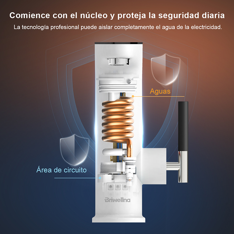 Briwellna calentador de agua eléctrico 220V grifo de cocina Geysers sin tanque grifo calentador grifo de calefacción calentadores instantáneos Robinet
