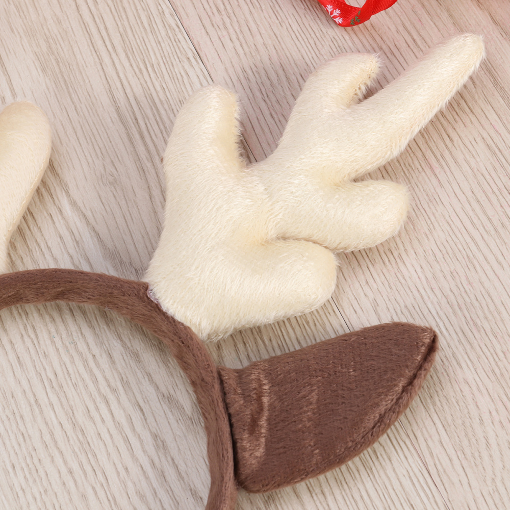 Reindeer Antler Hair Hoop Christmas Kids Headband Headwear for Children Christmas Costume Party (Red)