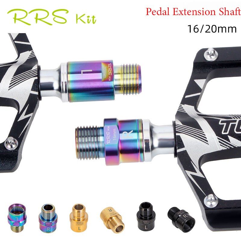 Rrskit Pedaal As Extender 16Mm/20Mm Fiets Pedaal As Extenders Stalen Fiets Pedaal Extension Bouten Spacers Voor mtb Racefiets
