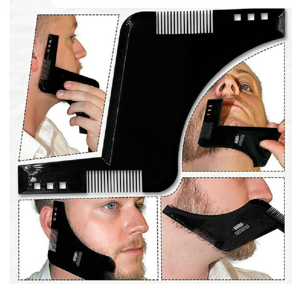 5Pcs/lot Beard Comb Hairbrush Symmetric Cut Salon Mustache Beard Styling Template for Beard Shaping Trimming Tool: 1pcs black