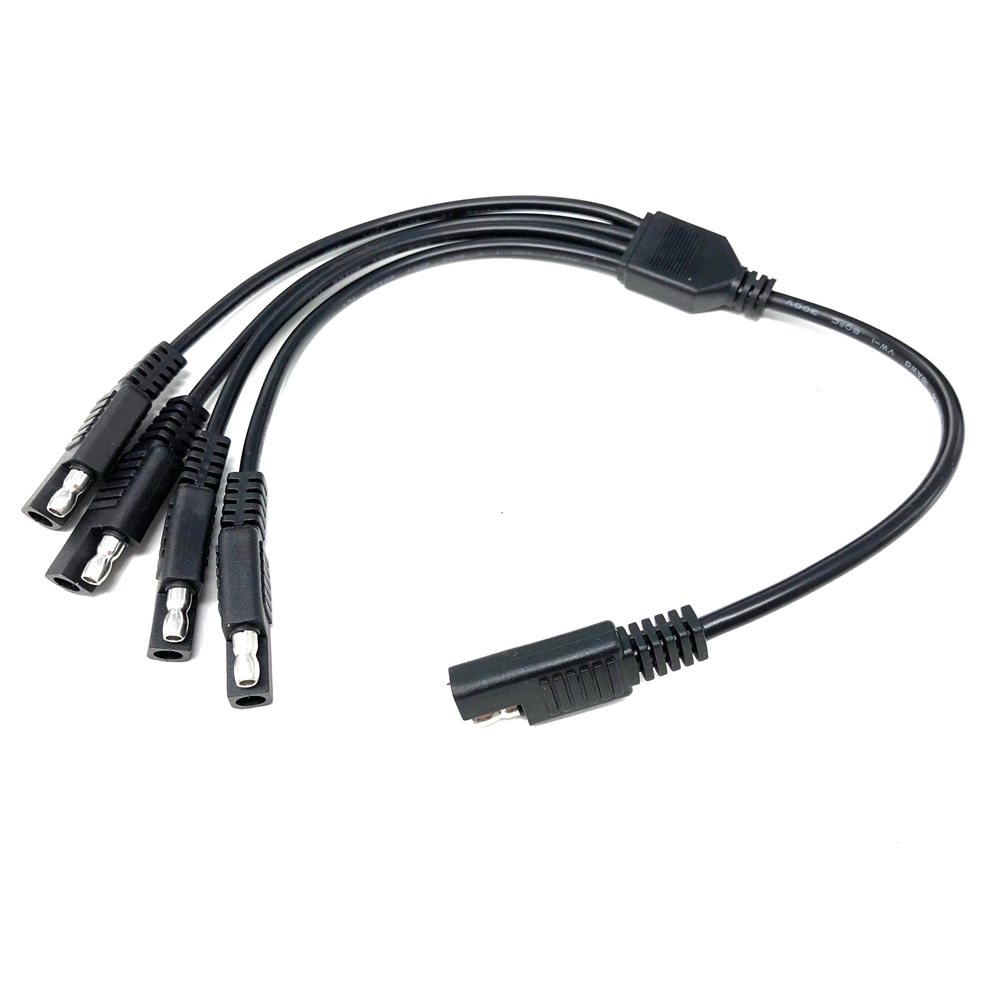 1 to 4 SAE Power Extension Cable Adapter Connector 2 Pin Quick Connect Disconnect Plug