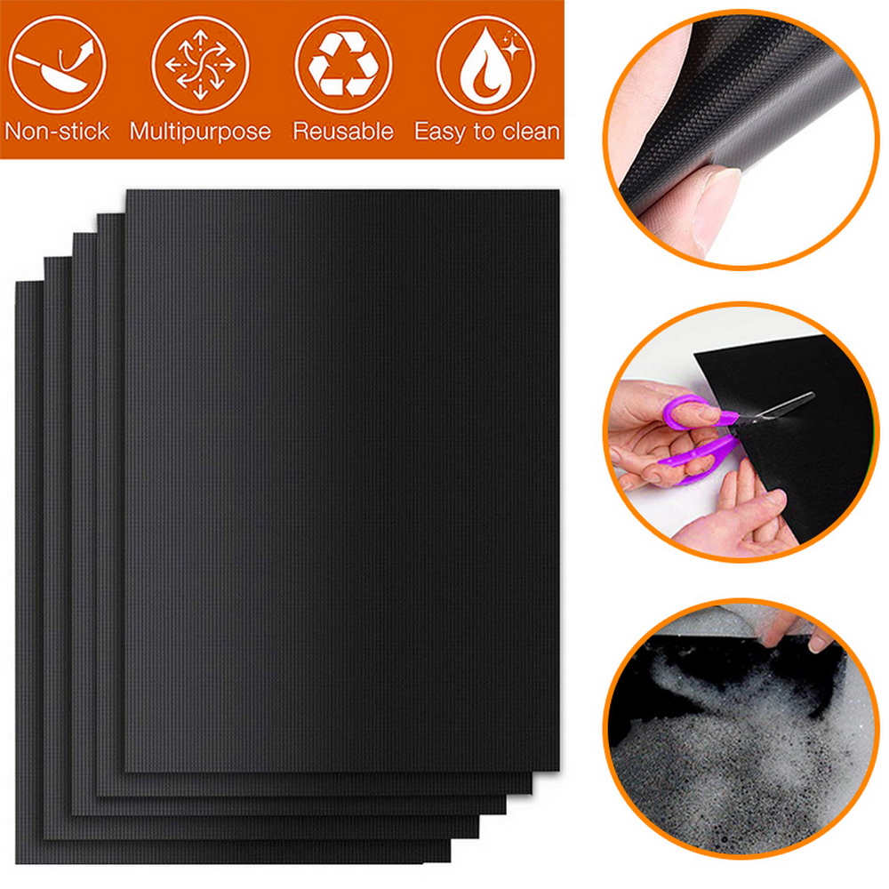 Non-stick BBQ & Baking Mats, PTFE Party Reusable Phone Cooktop, Grill Pad, 1/2/3/5 # 4 Outdoor BBQ Set