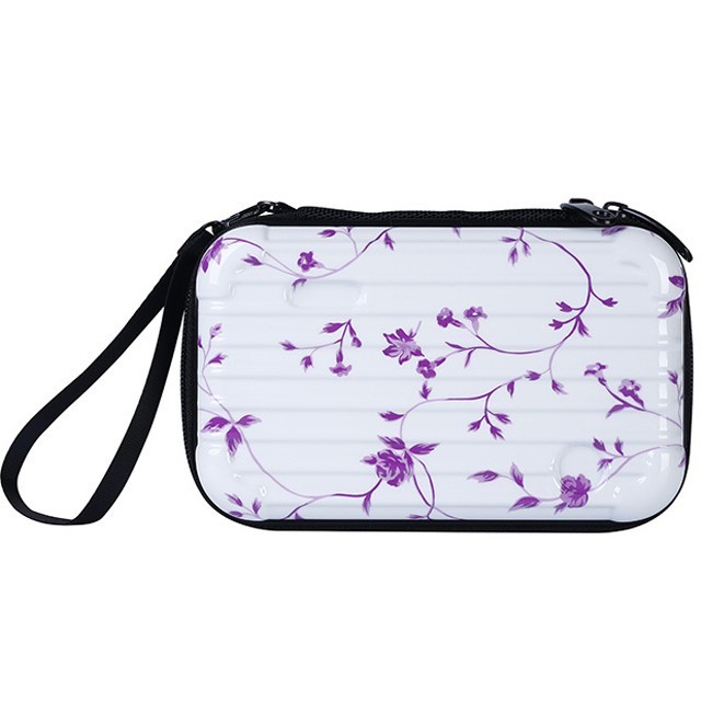 Waterproof ABS Makeup Bags Hard Portable Cosmetic Bag Women Travel Organizer Necessity Beauty Case Suitcase Make Up Bag: purple  Pattern