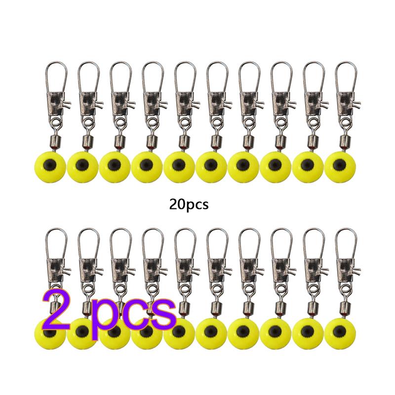 40Pcs Visserijvlotter Rollende Swivel Levert Tackle Tool Vislijn Om Haak Wartels Schacht Clip Connector Vissen Accessoires: 40Pcs Yellow