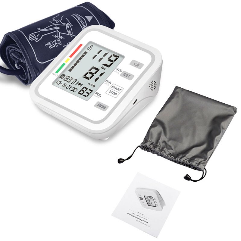 Hjemmebrug sundhedspleje lcd automatisk bp overarm blodtryksmåler måler maskine manchet hjerteslag smartband blodtryksmåler: Ingen stemme ingen boks