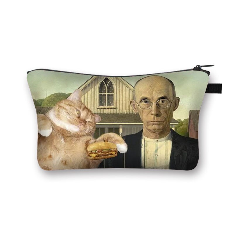 Fun-Bolso de cosméticos spoof Mona Lisa para mujer, neceser de viaje para cosméticos, monedero portátil: shzbqwmnls06x