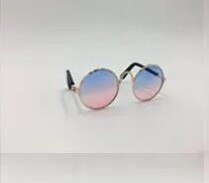 Gafas de sol redondas Estilo Vintage para gato, lentes reflectantes para perros pequeños, accesorios para mascotas, productos para mascotas: Blue and pink