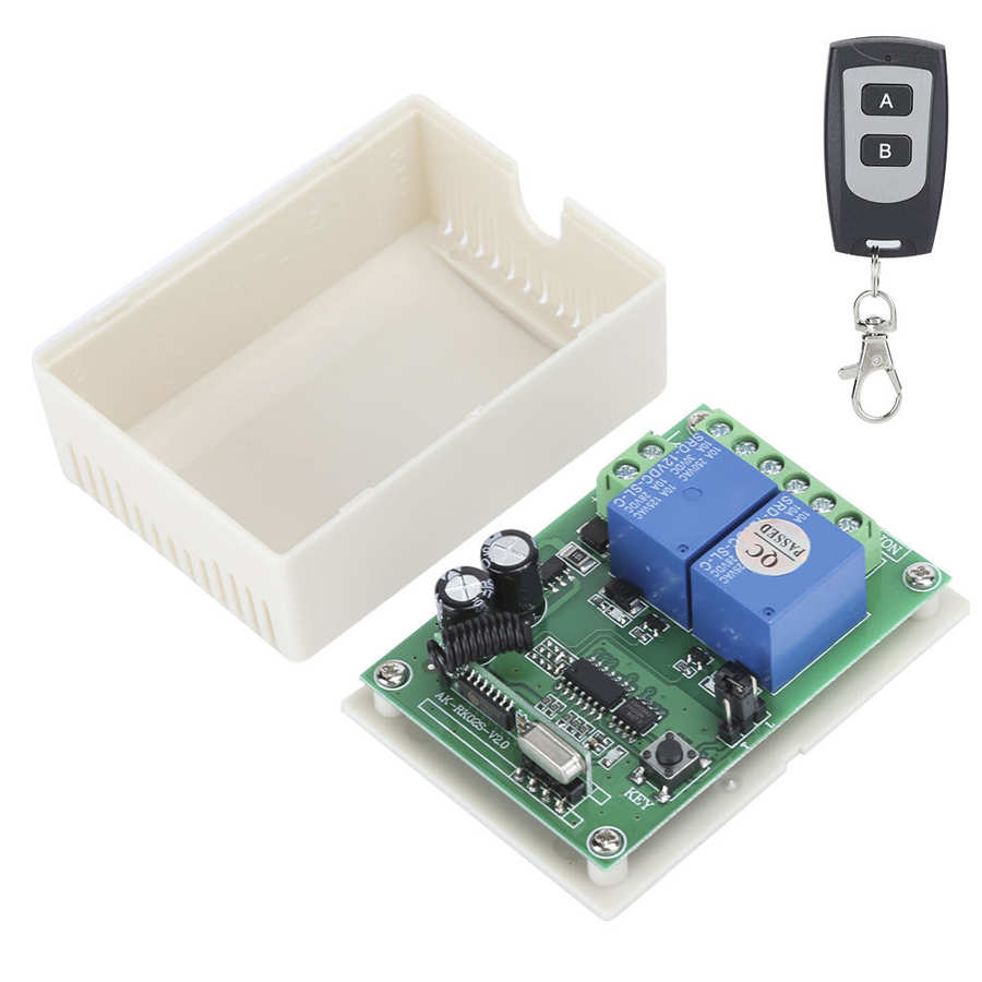 433MHZ DC12V Two Way Transmitter Receiver Relay Wireless Remote Control Switch Accessory