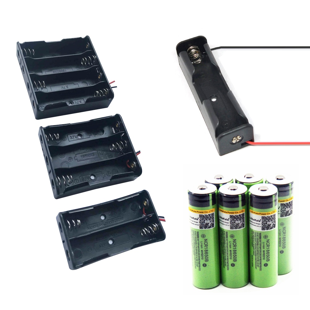 4/3/2/1x 18650 Battery Storage Box Case DIY 1 2 3 4 Slot Way Batteries Clip Holder Container With Wire Lead Pin