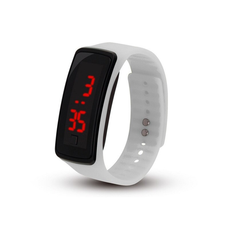 Reloj de pulsera deportivo informal para hombre y mujer, reloj de pulsera electrónico de silicona con Color caramelo para equipo de fitness infantil: W