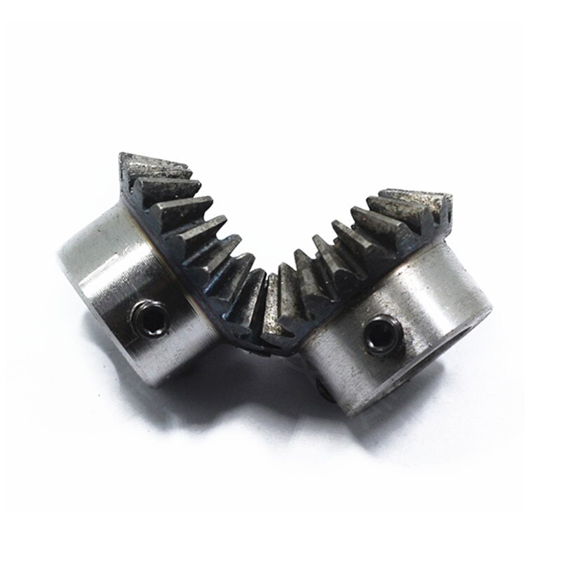 2pcs Bevel Gear 1.5M 12T 16Teeth inner hole 6/8/10/12 mm gear 90 degrees meshing angle Steel Gears Screw Hole M5