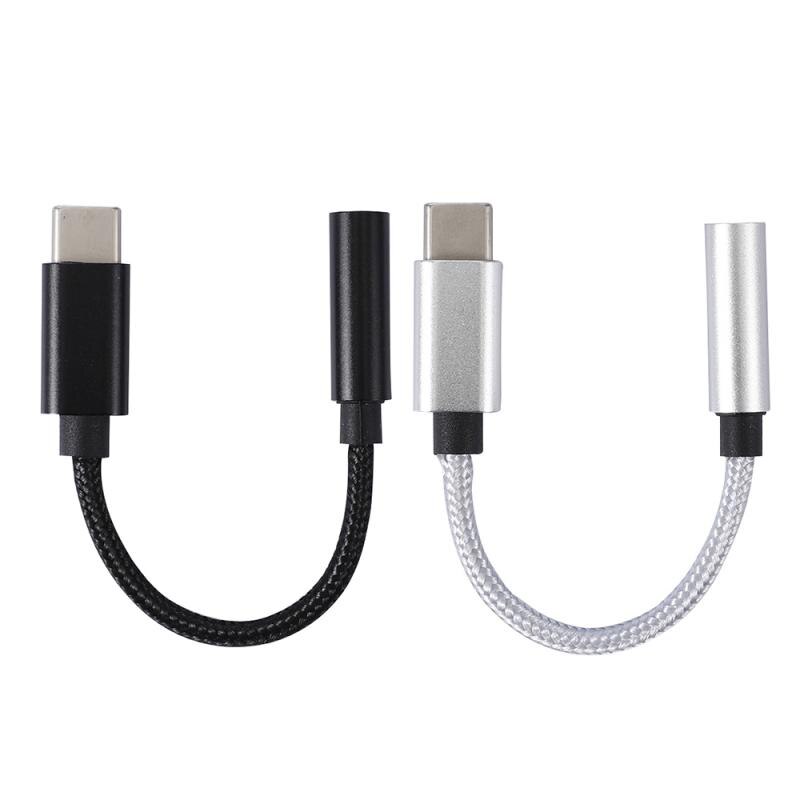 Nylon USB C di Tipo C A 3.5mm del Trasduttore Auricolare Cuffie Cavo del Convertitore Jack Adattatore Audio Digitale Per Ipad Pro Samsung huawei Xiaomi