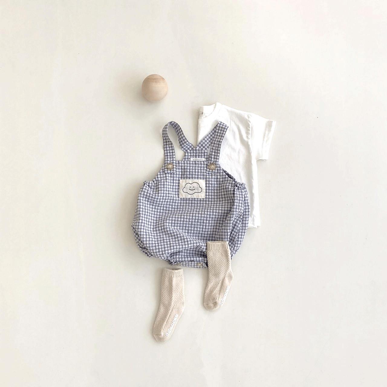 Vêtements pour -né, pantalon à bretelles pour bébé, à carreaux, pour garçon et fille, pour été, 7891,: gray / 73cm