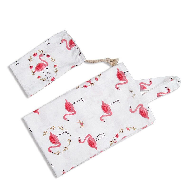 Cotton Breastfeeding Cover Feeding Baby Nursing Apron Women Mum Shawl Clothes Blanket Cloth Mommy Apron Baby Carseat Cover: Flamingo