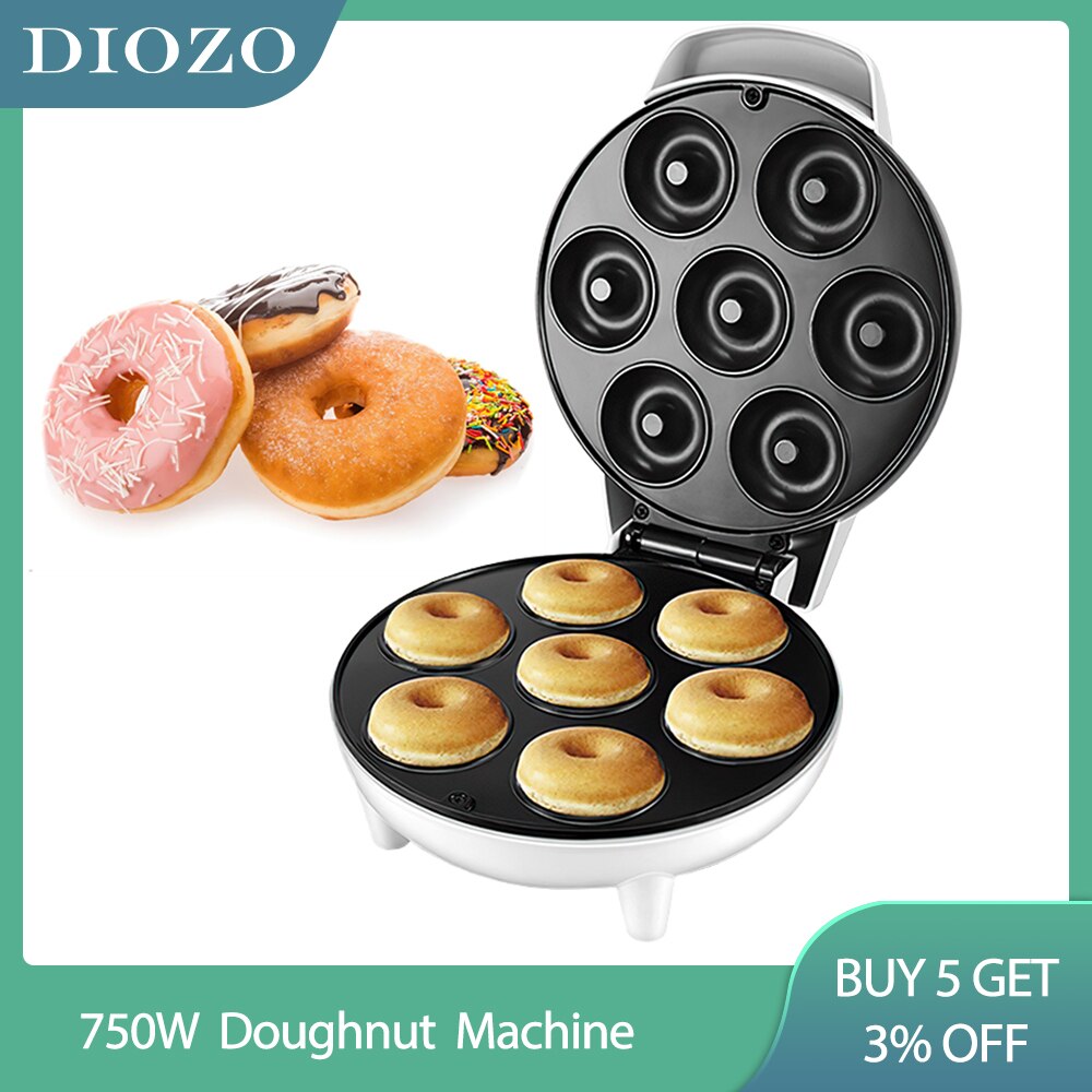 750W Doughnut Machine Home DIY Donut Maker Party Dessert Bakeware Electric Baking Pan Non-stick Double-sided Heating 220V
