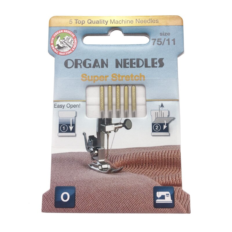 Agulhas para máquina de costura, para tecidos de malha e tecido elástico 5bb5934, 5 peças: StretchNeedles75