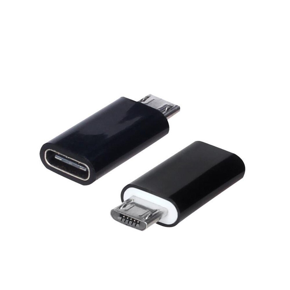 Typ-c Adapter Usb C Zu Micro Usb Kabel Legierung Micro Usb Stecker Auf Typ C Weibliche Adapter Konverter anschluss Für Telefon Tablet: Black
