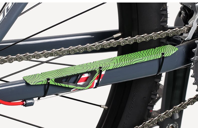 Ztto mtb cykel vejcykel ramme kæde forblive beskyttet beskytter cykel 3 mønstre cykelkædebeskyttelse beskyttelse cykeltilbehør: Grøn